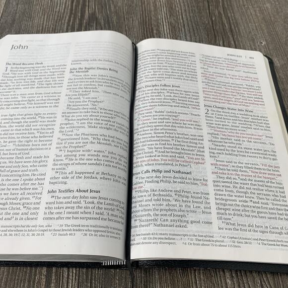 NIV Thinline Large Print Reference Bible Bonded Leather Zondervan 2011 Unmarked - Picture 9 of 11